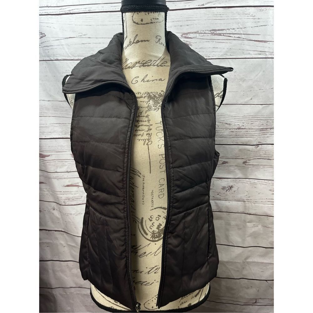 Kenneth Cole Reaction Black Puffer Vest Quilted‎ Sleeveless Jacket S/CH